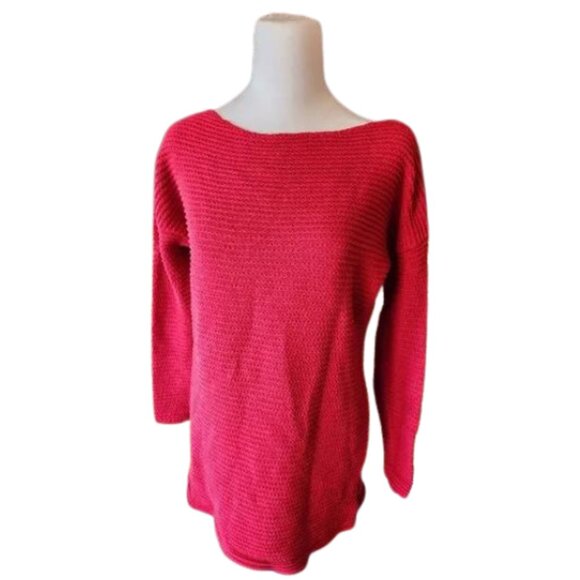 CALVIN KLEIN Red Knit Pullover Sweater Small - Picture 1 of 5